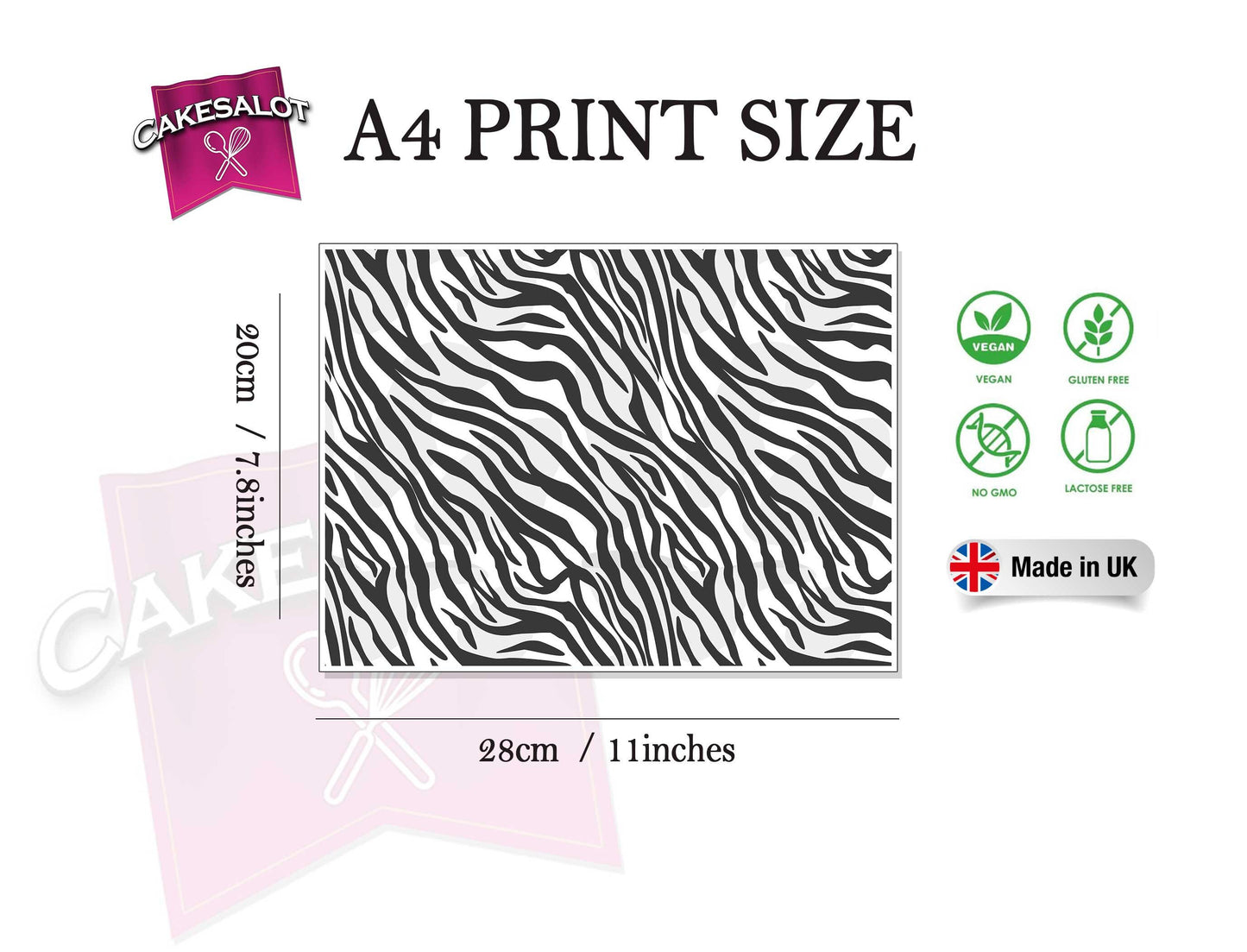 White Tiger Zebra Edible Print Cake Wrap