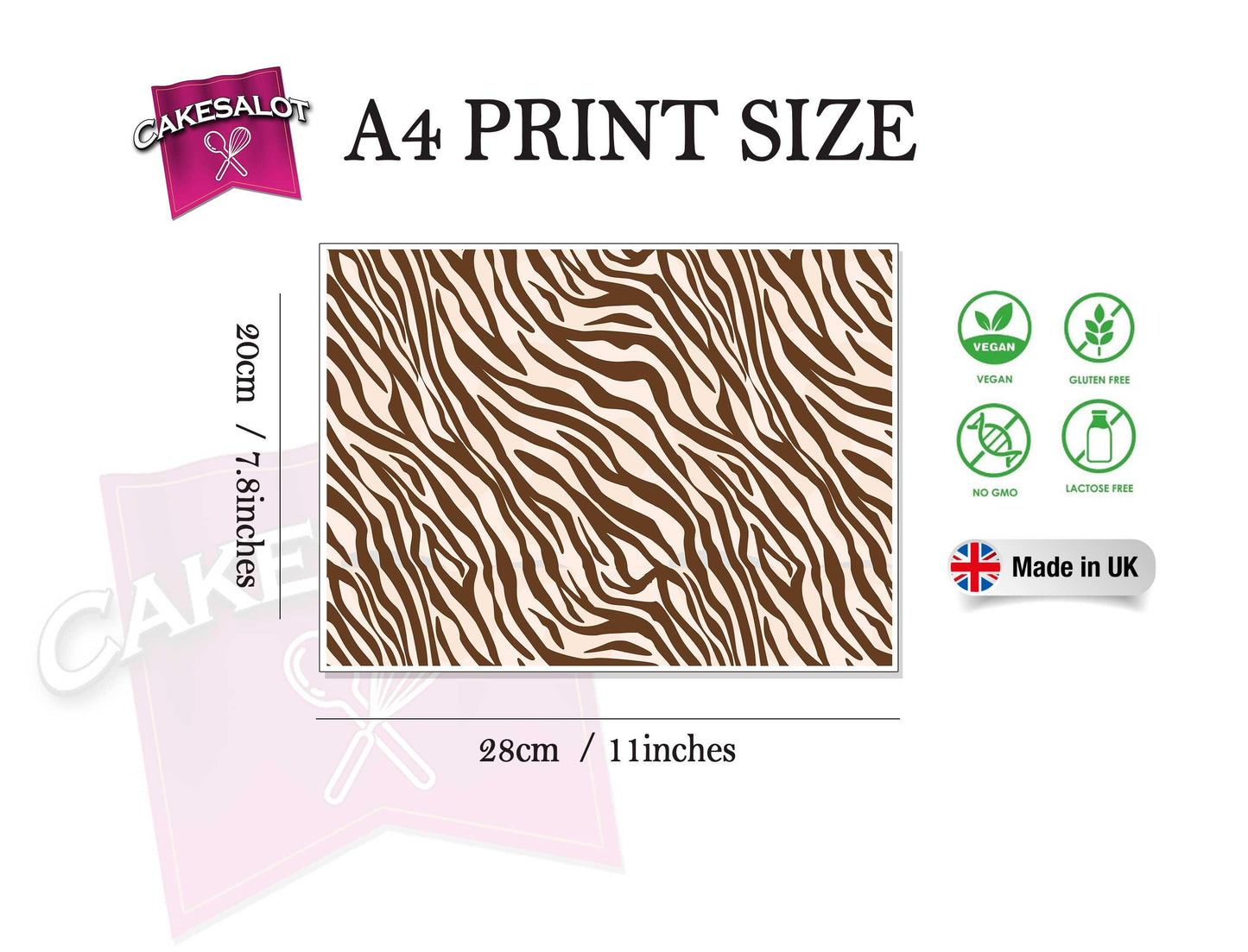 Pale Tiger Boho Edible Print Cake Wrap