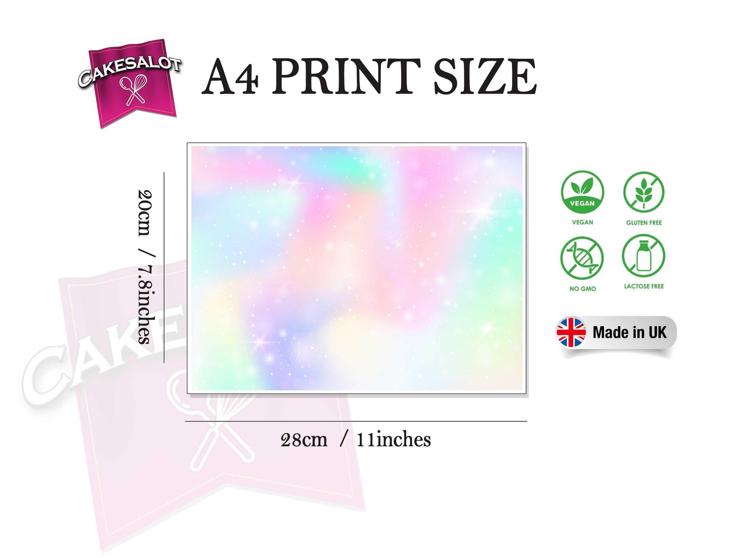Unicorn Pastel Clouds Edible Print Cake Wrap