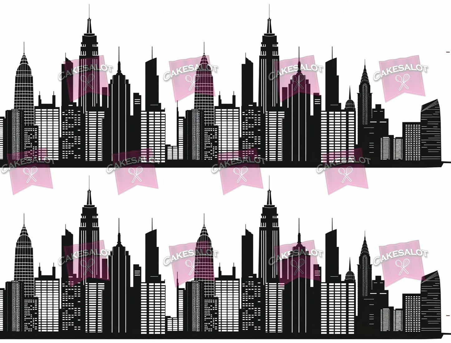 New York Inspired Skyline Edible Print Cake Wrap