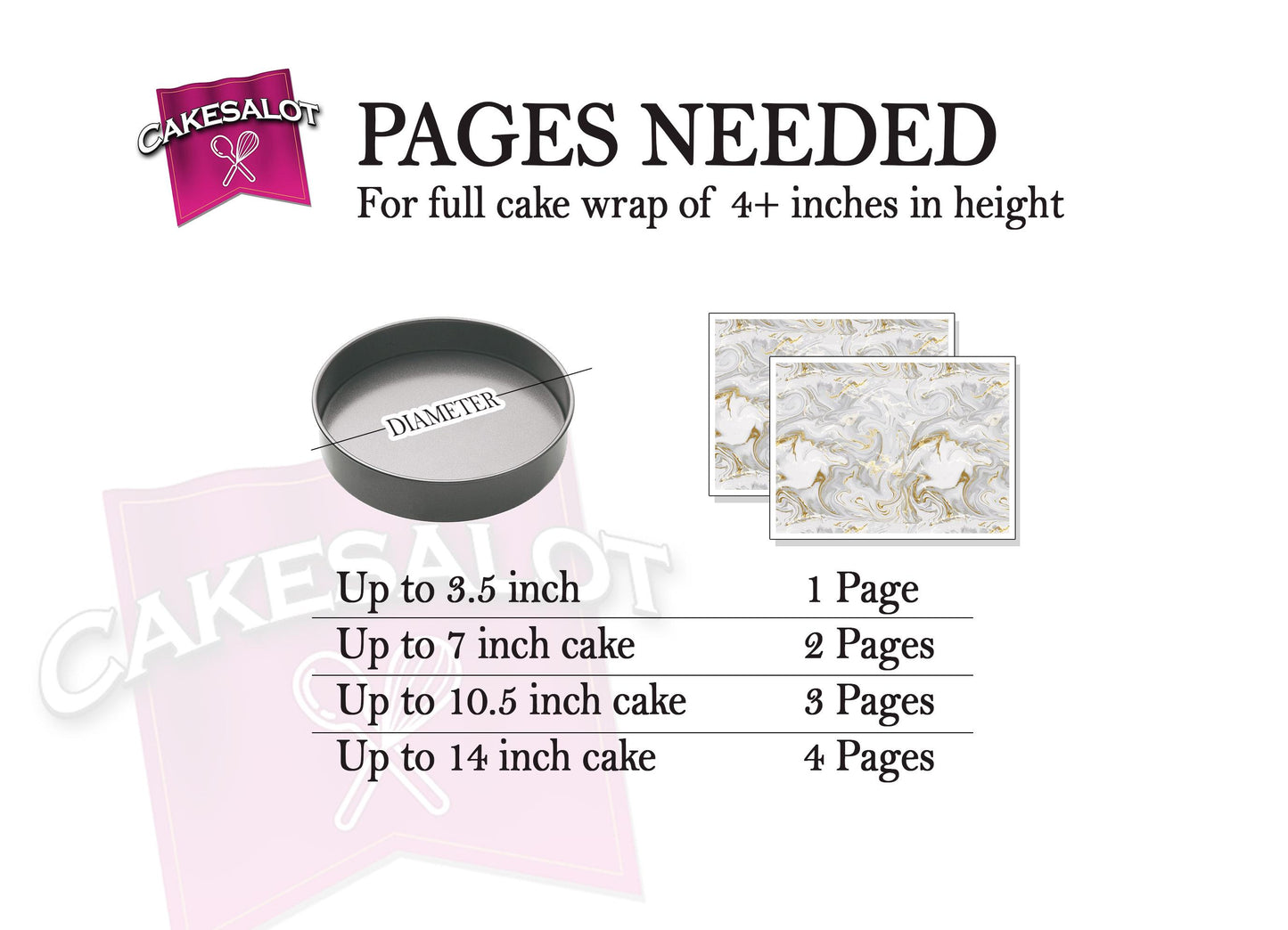White Grey Gold Light Marble Edible Print Cake Wrap