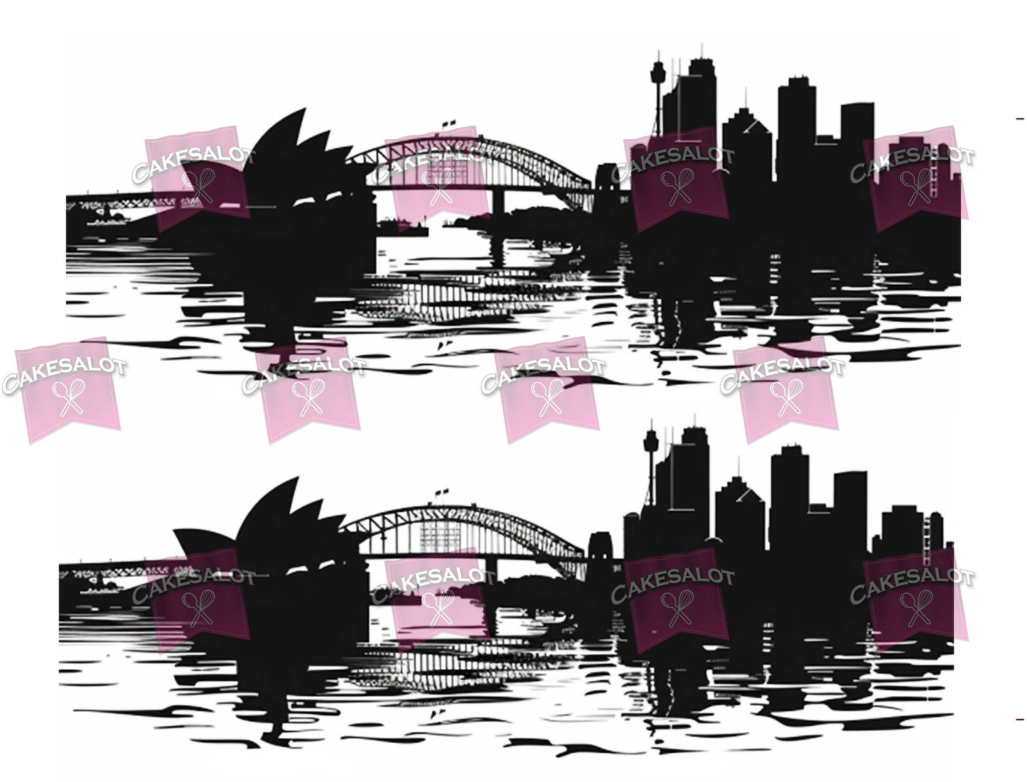 Sydney Inspired Skyline Edible Print Cake Wrap
