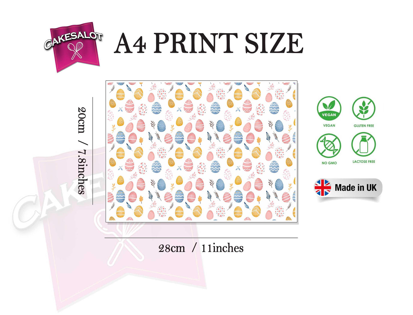 Easter Egg Pattern Edible Print Cake Wrap