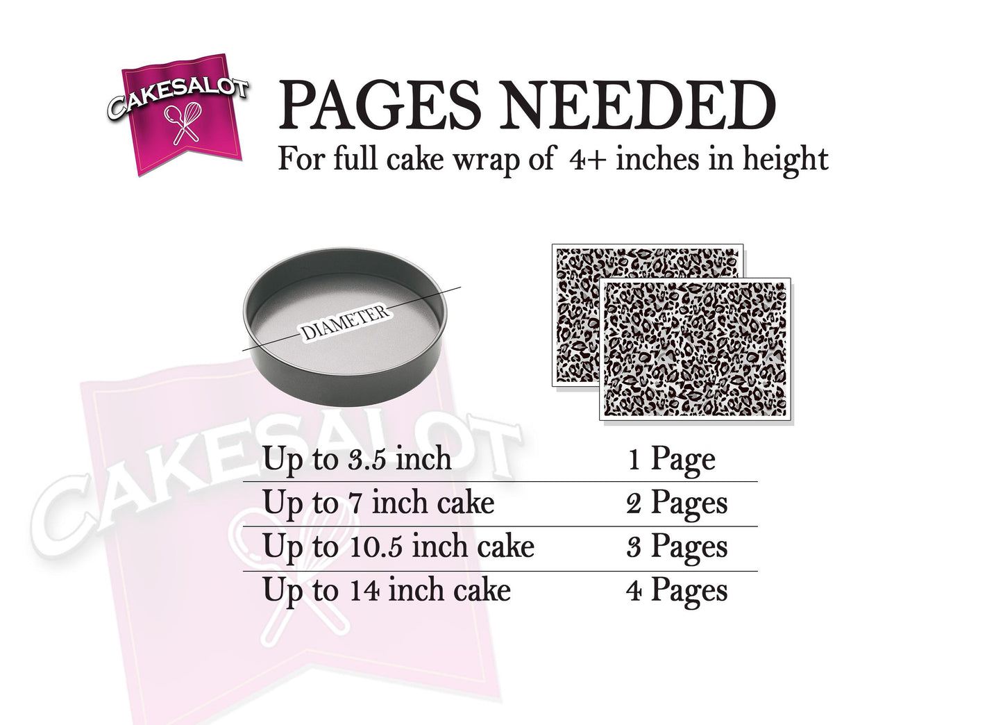 White and Silver Leopard Edible Print Cake Wrap