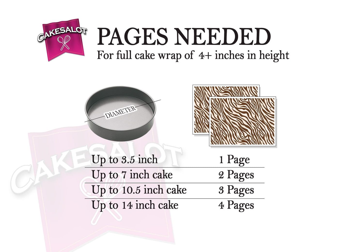 Pale Tiger Boho Edible Print Cake Wrap