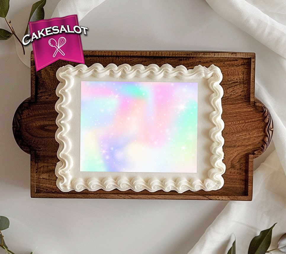 Unicorn Pastel Clouds Edible Print Cake Wrap
