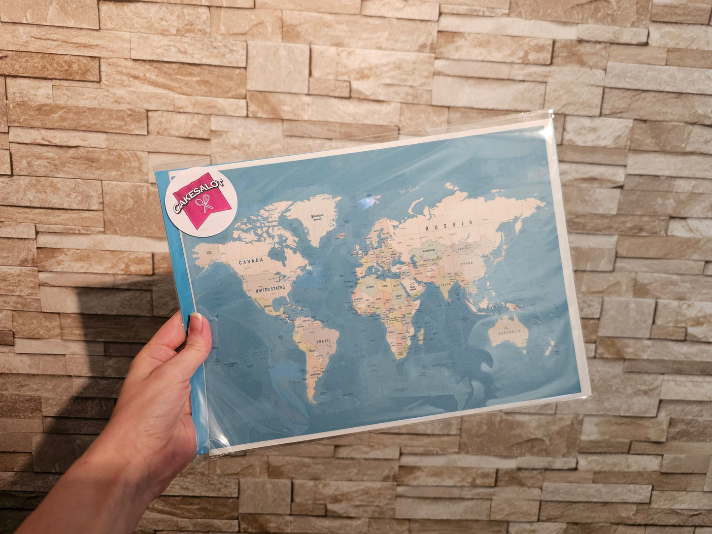 World Map Edible Print Cake Wrap