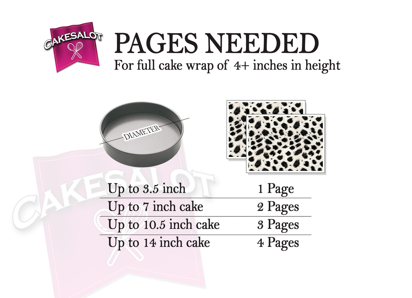 Dalmatian Dog Fur Look Edible Print Cake Wrap