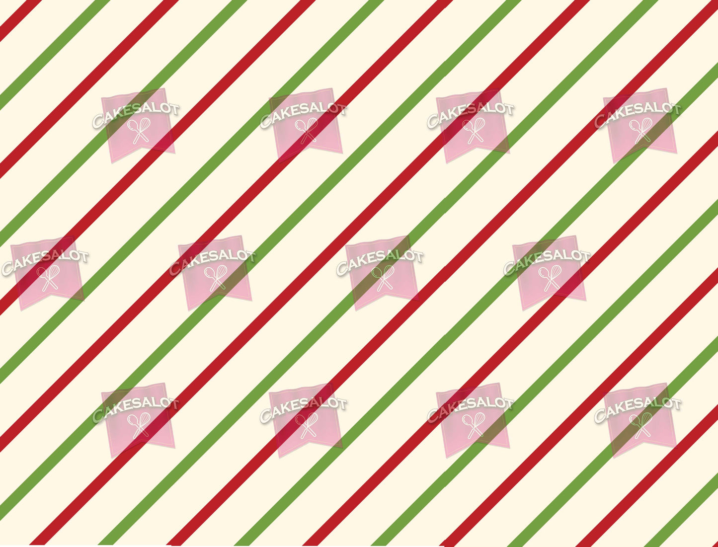 Stripe Retro Christmas Wrapping Paper Edible Print Cake Wrap
