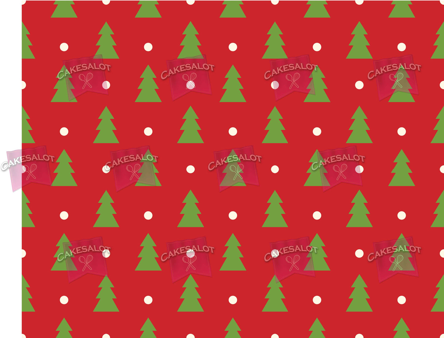 Christmas Tree Wrapping Paper Edible Print Cake Wrap