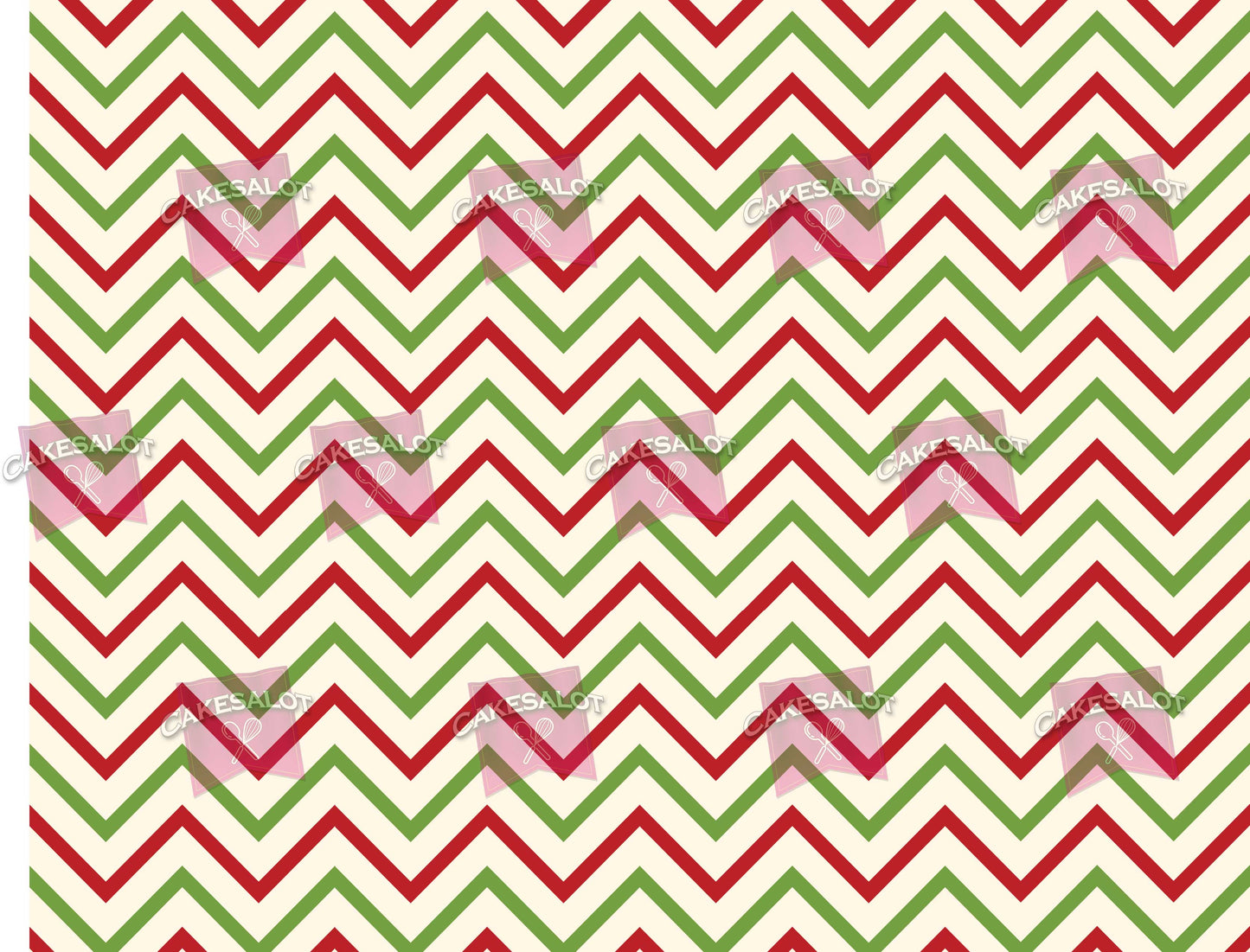 ZigZag Retro Christmas Wrapping Paper Edible Print Cake Wrap