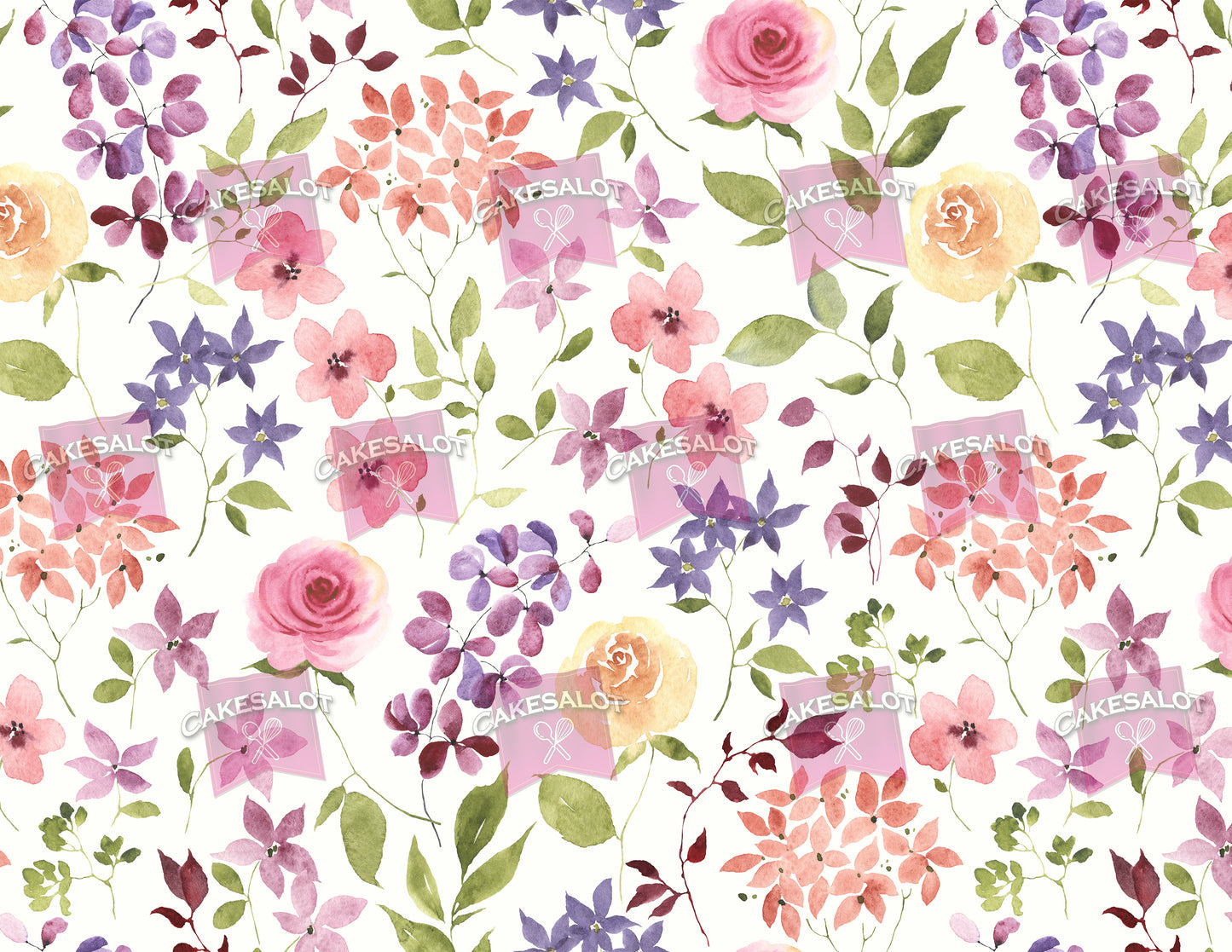 Spring Floral Edible Print Cake Wrap