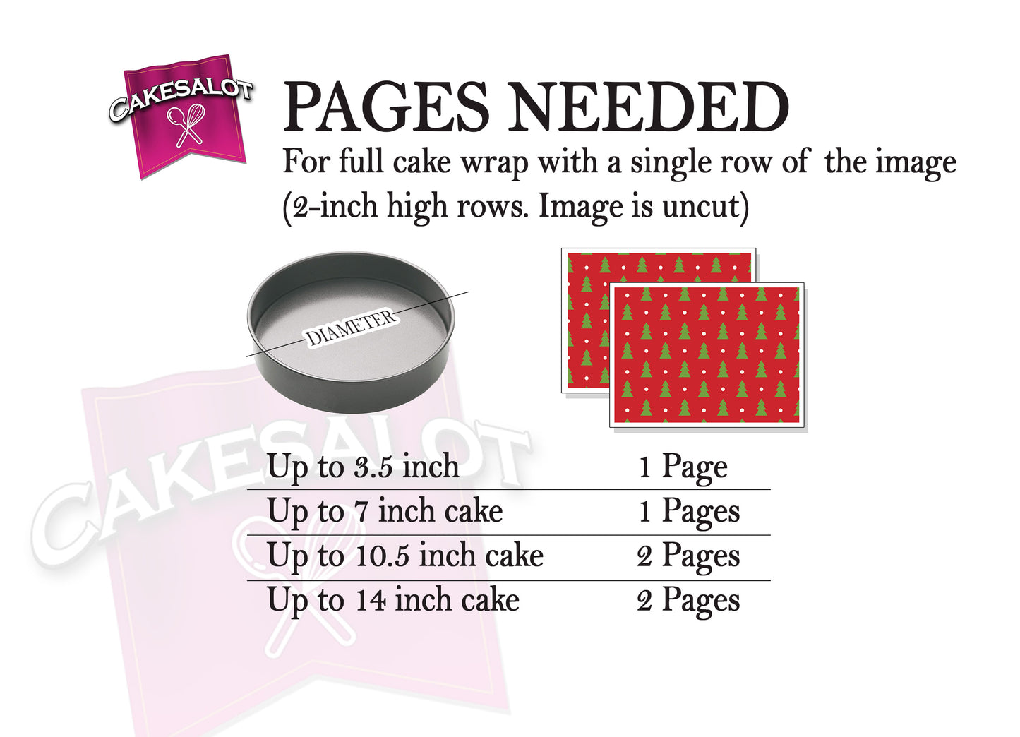 Christmas Tree Wrapping Paper Edible Print Cake Wrap