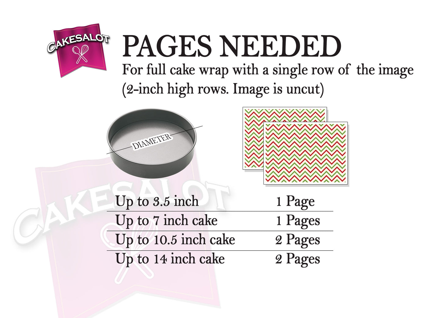 ZigZag Retro Christmas Wrapping Paper Edible Print Cake Wrap