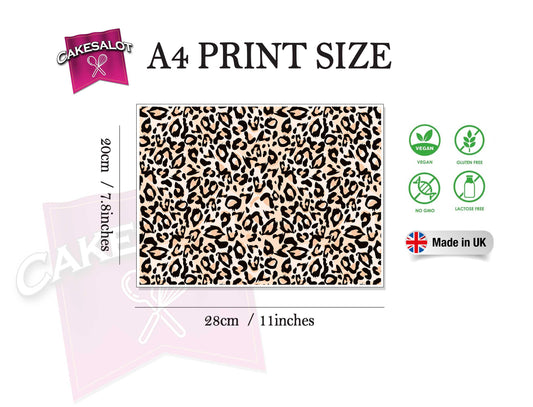Pale Leopard Boho Edible Print Cake Wrap