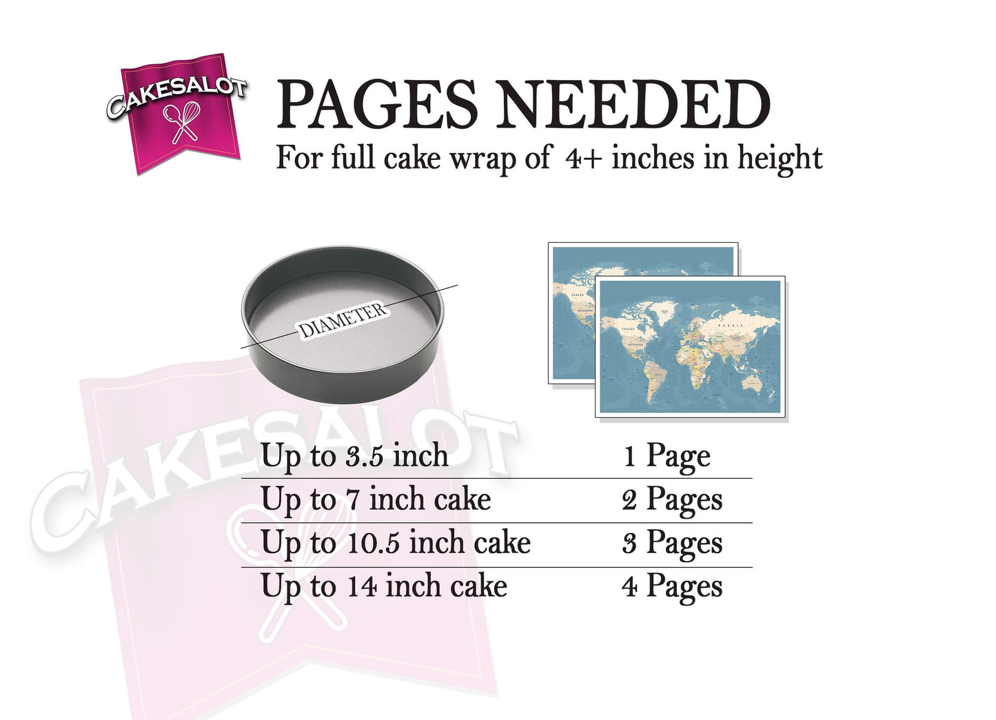 World Map Edible Print Cake Wrap