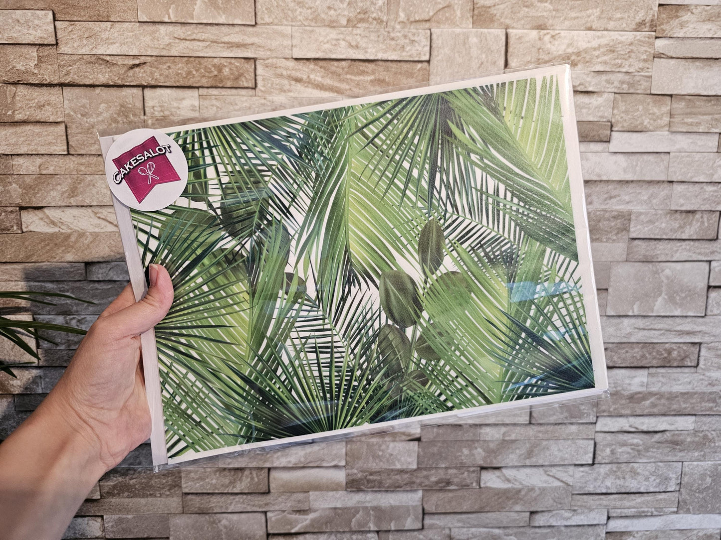 Tropical Palm Tree Leaves Edible Print Cake Wrap