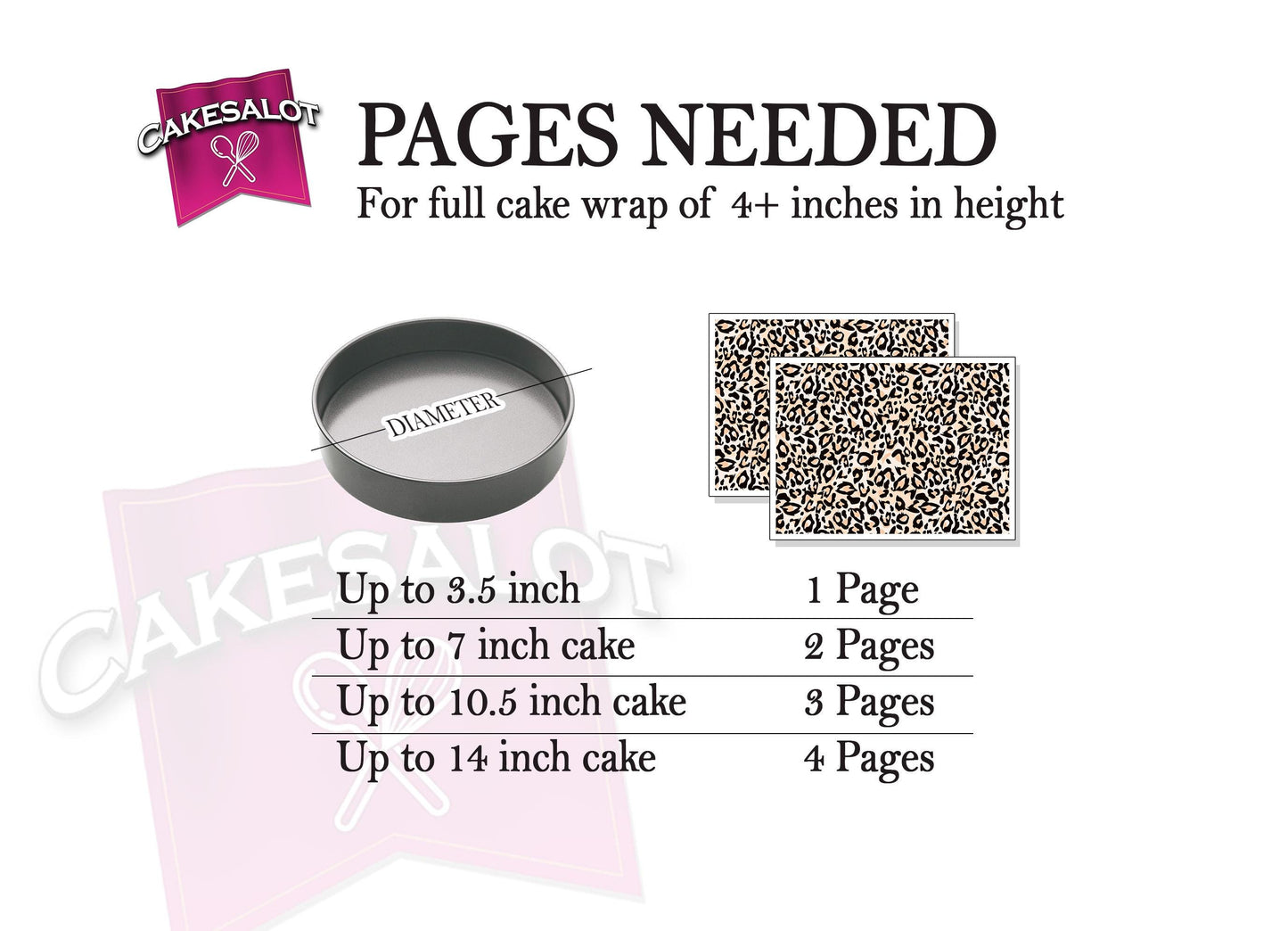Pale Leopard Boho Edible Print Cake Wrap