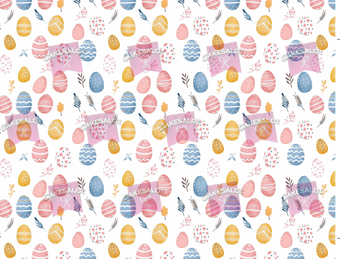 Easter Egg Pattern Edible Print Cake Wrap