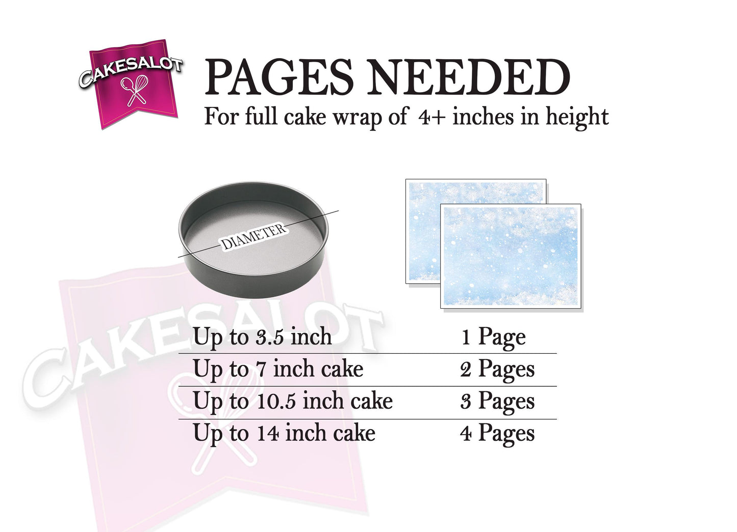 Frozen Ice Blue Edible Print Cake Wrap