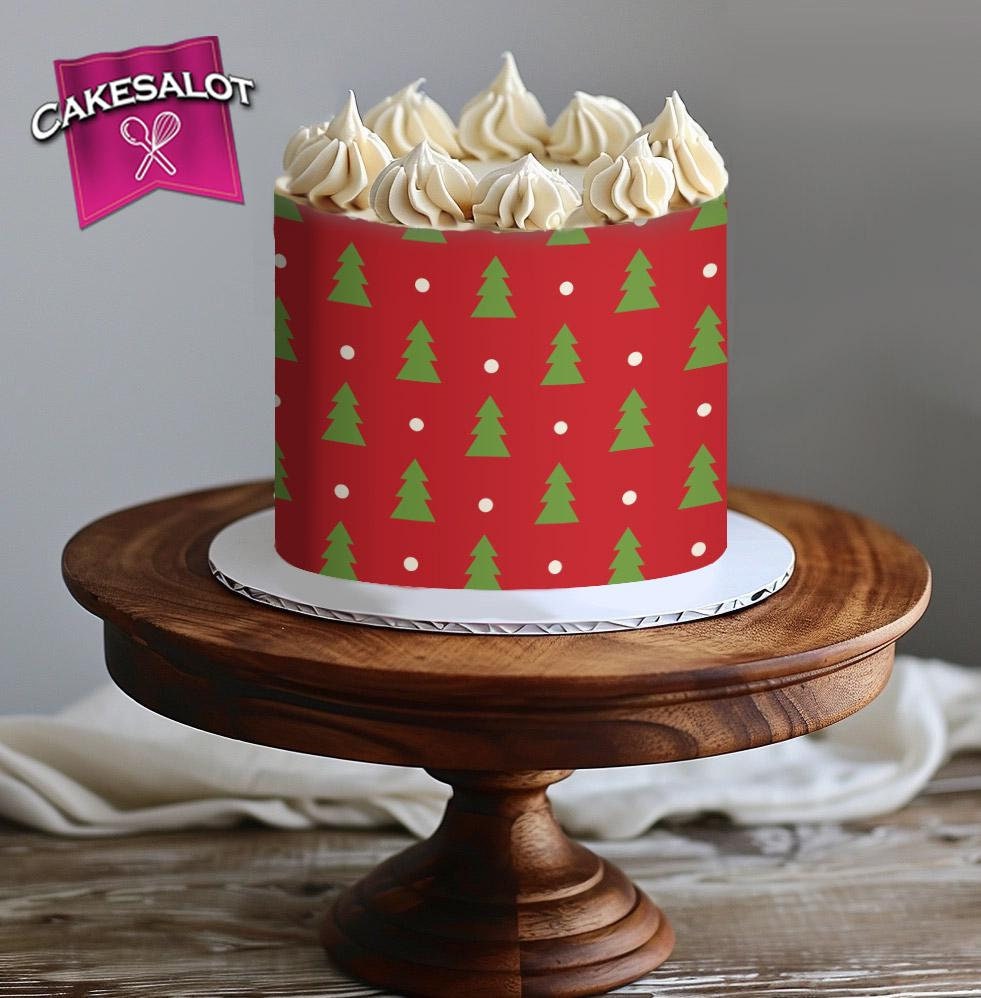 Christmas wrapping paper icing sheet cake wrap edible print image