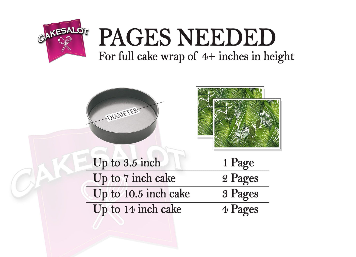 Tropical Palm Tree Leaves Edible Print Cake Wrap
