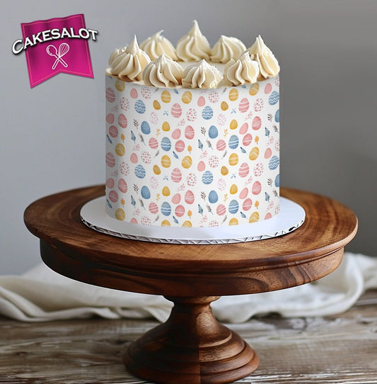 Easter Egg Pattern Edible Print Cake Wrap