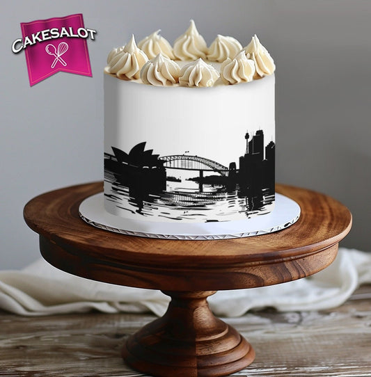 Sydney Inspired Skyline Edible Print Cake Wrap