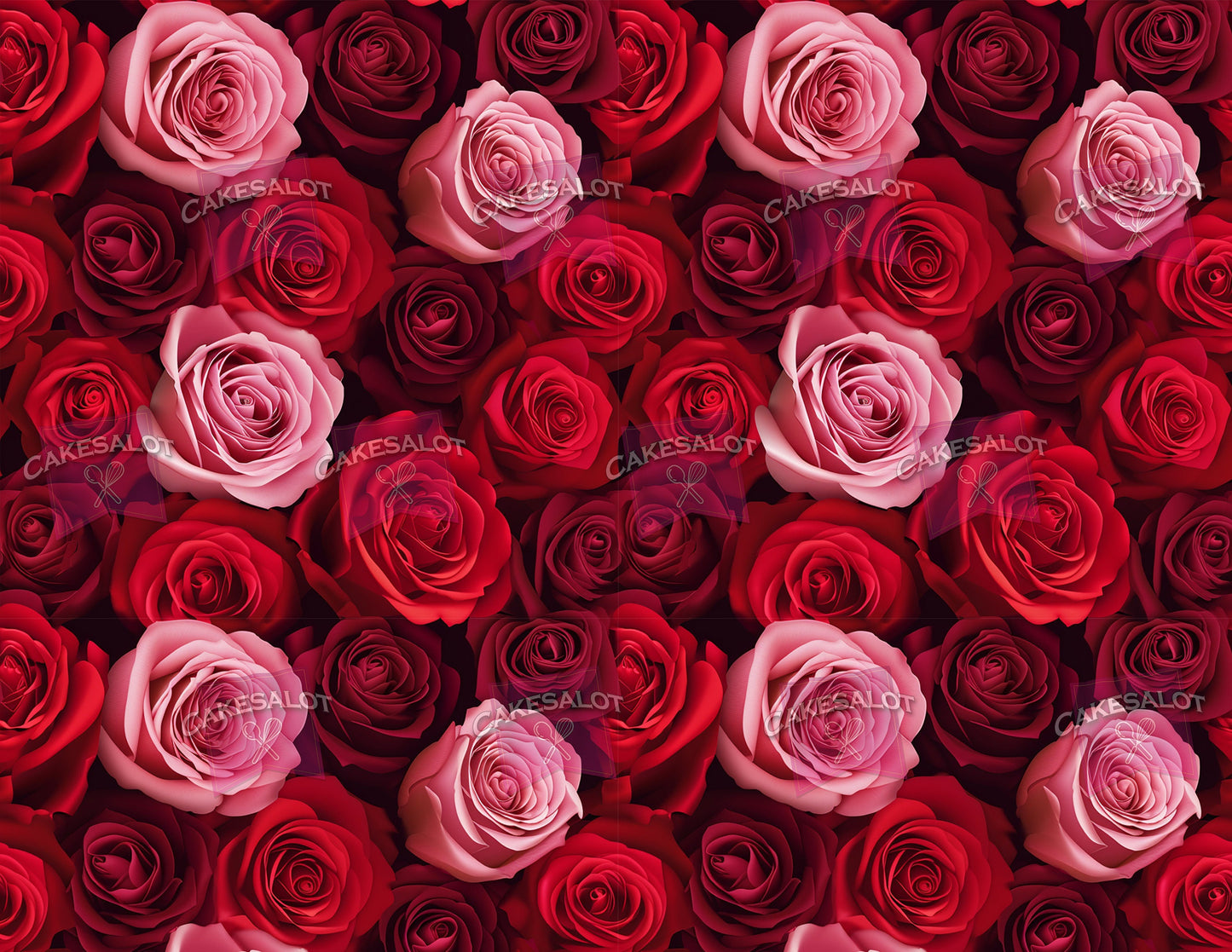 Red Roses Floral Edible Print Cake Wrap