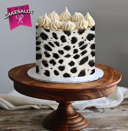 Dalmatian Dog Fur Look Edible Print Cake Wrap
