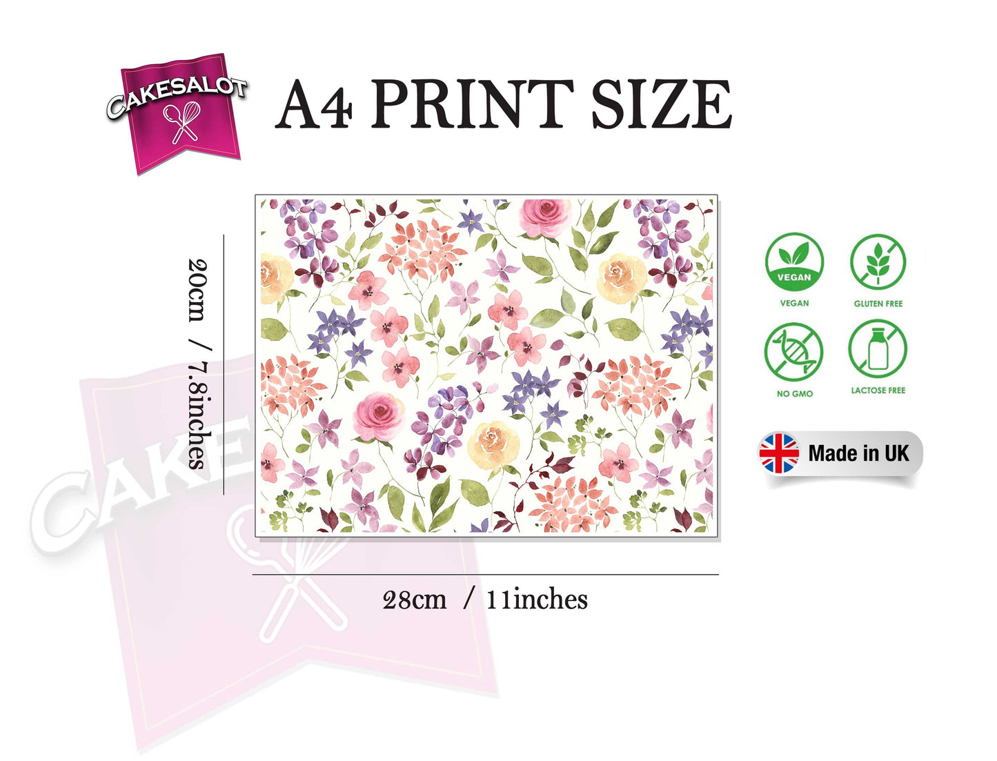 Spring Floral Edible Print Cake Wrap