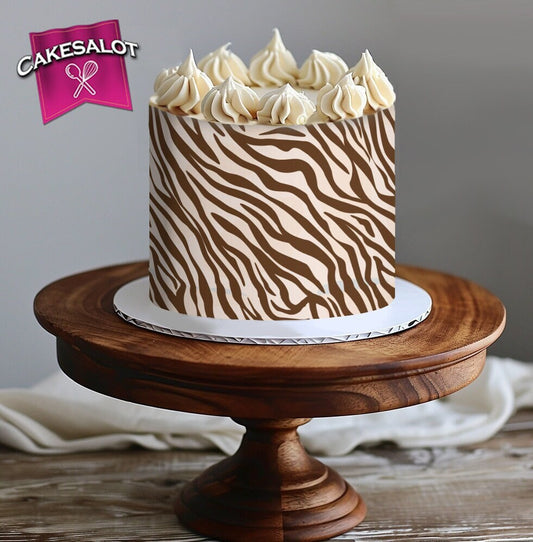 Pale Tiger Boho Edible Print Cake Wrap