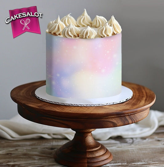 Unicorn Pastel Clouds Edible Print Cake Wrap