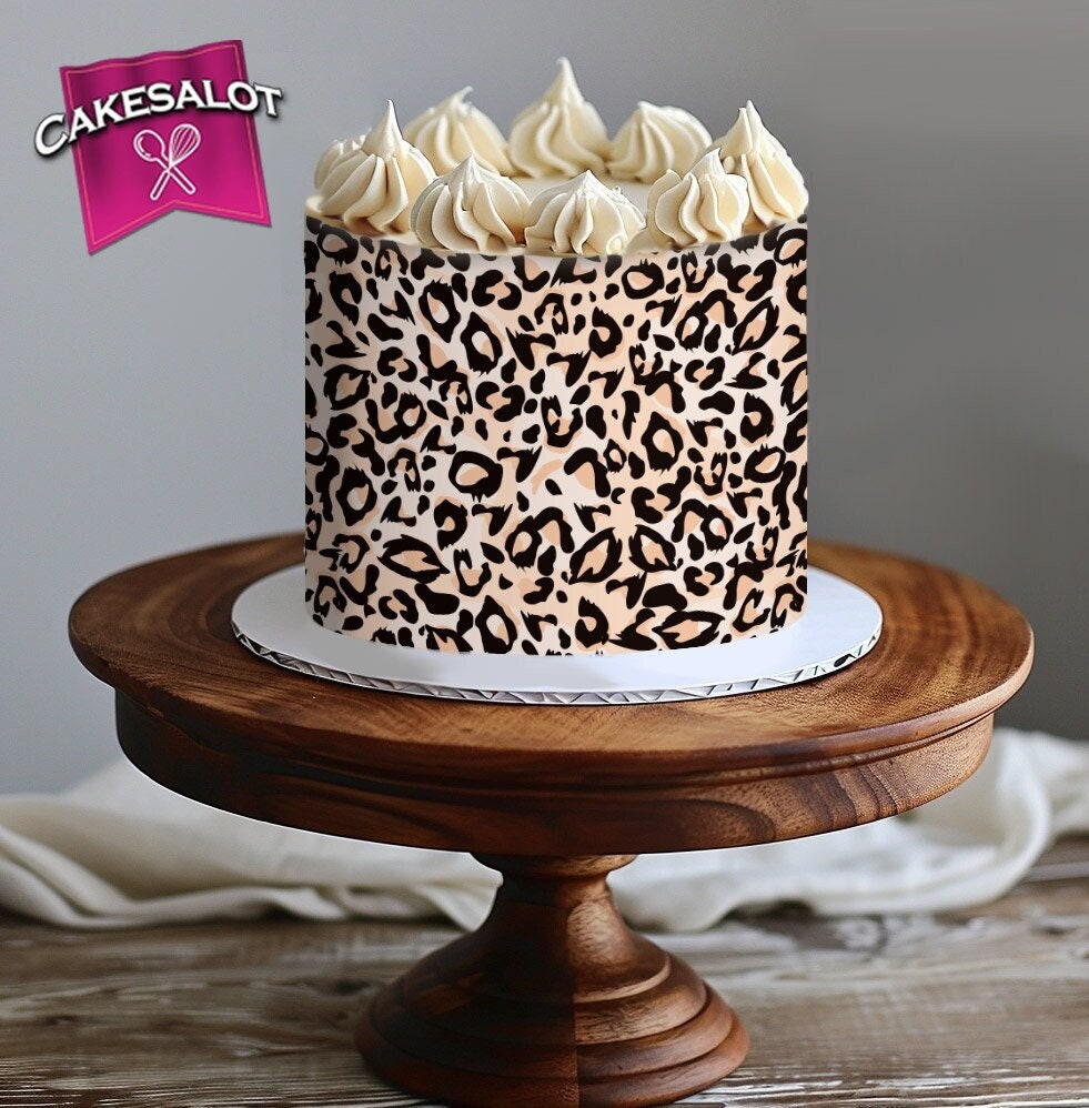 Pale Leopard Boho Edible Print Cake Wrap
