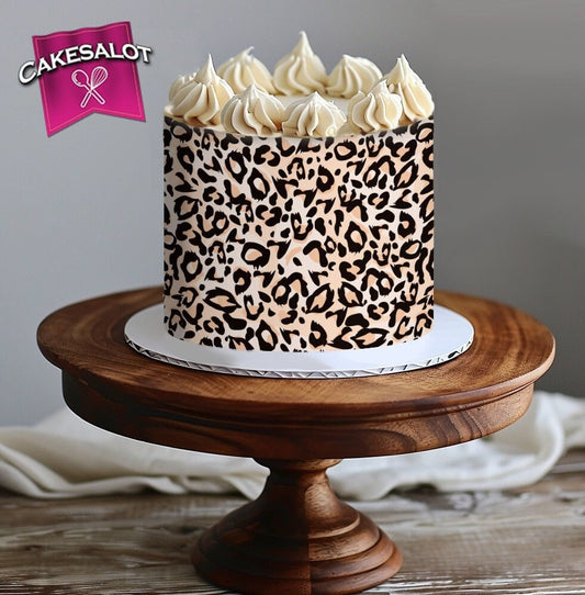 Pale Leopard Boho Edible Print Cake Wrap
