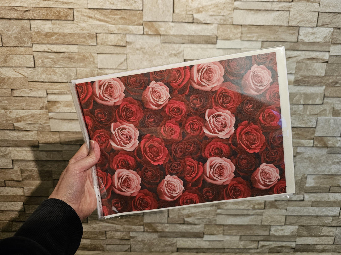 Red Roses Floral Edible Print Cake Wrap