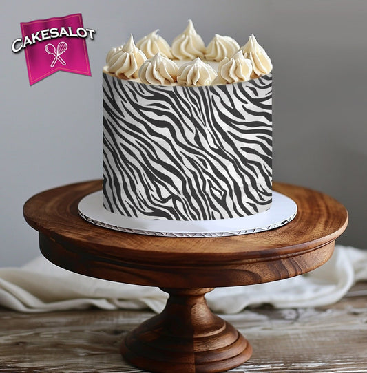 White Tiger Zebra Edible Print Cake Wrap